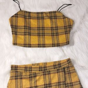 Yellow Plaid Skorts Set 💛